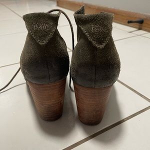 TOMS Suede Green Heels